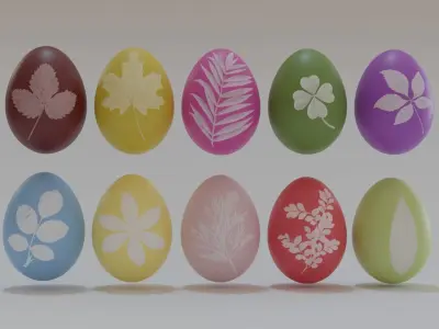 Easter Egg with Herb Print 3D model