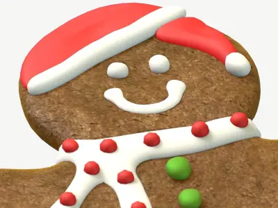Gingerbread Man Low-poly 3D model