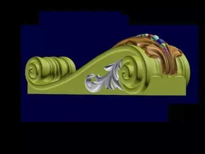 columns 3D model gold ornamented column 3D model