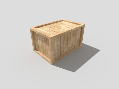 low poly wooden crate Low-poly 3D model