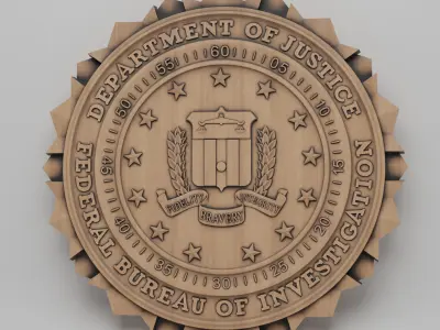 FBI seal Wall clock  3D print model