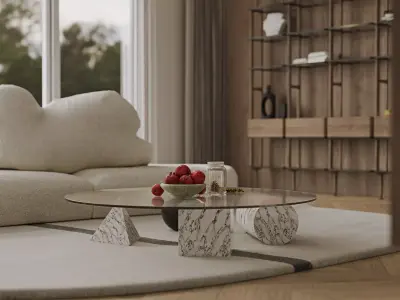 Modern living room dining room bedroom interior scenes 109 3D model