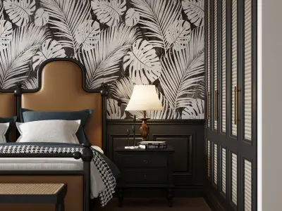 Bedroom interior scenes 3D model V5
