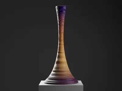 3D vases with materials 3D model