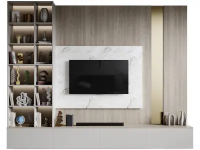 Modern TV Wall 039 3D model