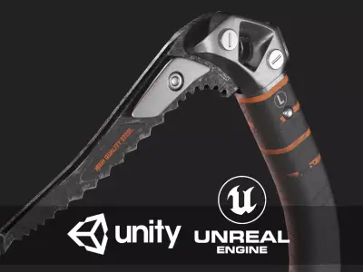 Ice Climbing Axe Low-poly 3D model