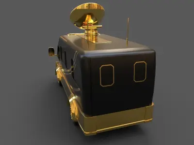 Broadcasting van Low-poly 3D model purchase