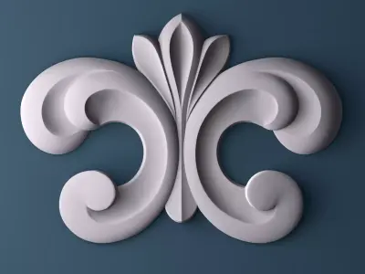 Curlicues decorative fleur de lis 3D model
