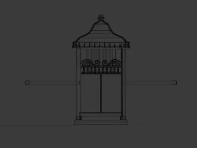 Ancient Chinese chariot Low-poly 3D model