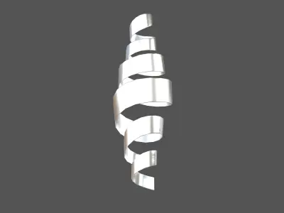 Spiral Ribbon Floating v1 002 Low-poly 3D model