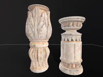 Marble Floral Garden Decoration Low-poly 3D model buy