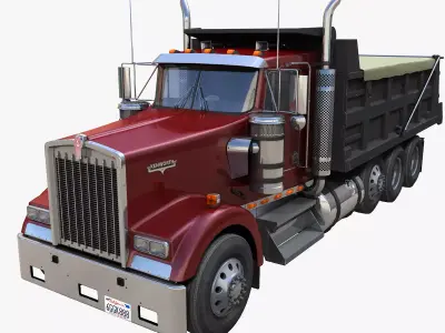 Kenworth dump truck Low-poly 3D model