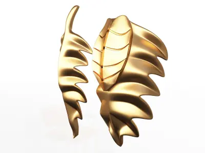 Leave Carving Plaster Molding Decoration Low-poly 3D model