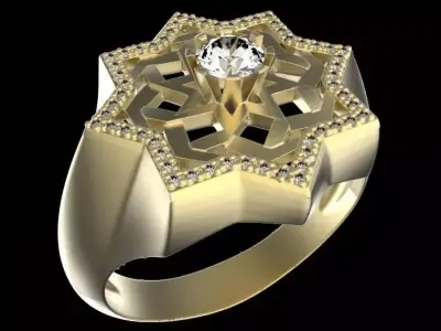 anillo estrella 3D print model