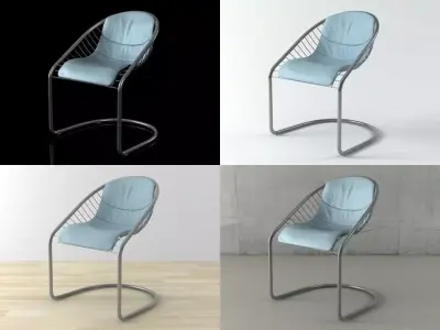 Cortina four different chairs 3D model