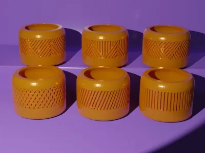 3D Printed Succulents Planters - 6 pieces  3D print model