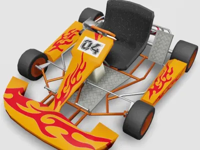 Go Kart Low-poly 3D model