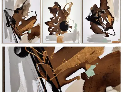 Abstract Painting Set of 3 pieces - No 12 Low-poly 3D model