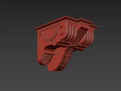 Classical Stone Carving 01 Low-poly 3D model