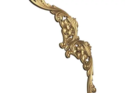 Corner Carved Plaster Molding Decoration 020 Low-poly 3D model