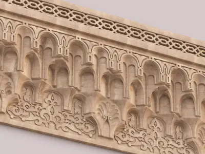 Classic Islamic Muqarnas Cornice 004 3D model