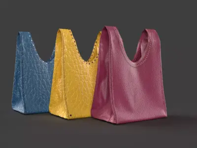 cowhide handbag 3D model