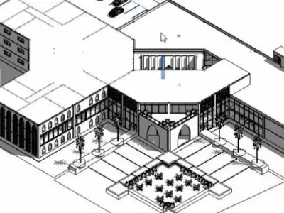CULTURAL CENTER -compelete revit project -P3 3D model
