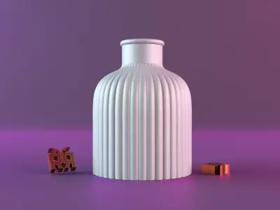 Grooved vase 3D print model