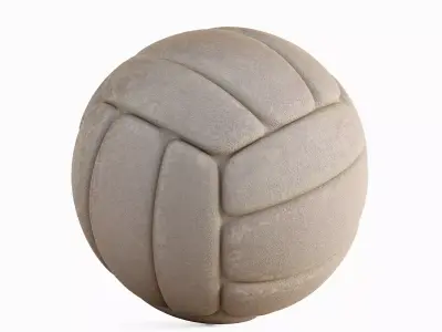 Old Leather Volleyball Ball 01  3D model