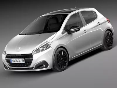 Peugeot 208 5-door 2016 3D model
