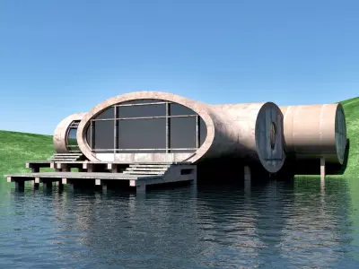 Scifi building 3D model