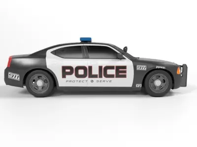 DODGE POLICE CAR Low-poly 3D model