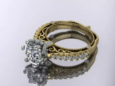 Veragio Elegant Ring Jewelry Gold 3D print model