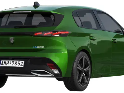 Peugeot 308 hybrid 2022 3D model