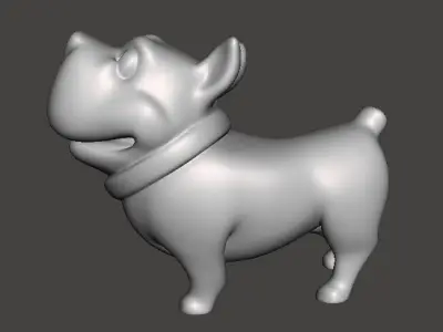 CARTOON PITBULL STATUE MODEL ANIMAL CREATURE WILDLIFE DOG PET 3D print model