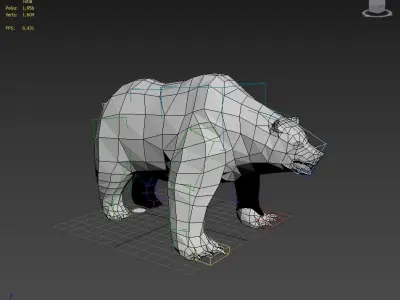 Lowpoly Bear polar in low polygons 3D model