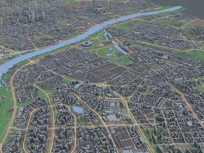 Warsaw City Poland  3D model