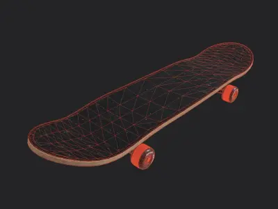 Skateboard Low-poly 3D model 4