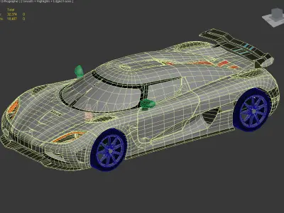 Koenigsegg version 3d model  Low-poly 3D model