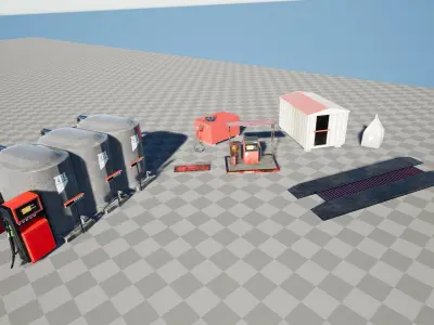 Environmental Equip - Unreal Engine Project Low-poly 3D model