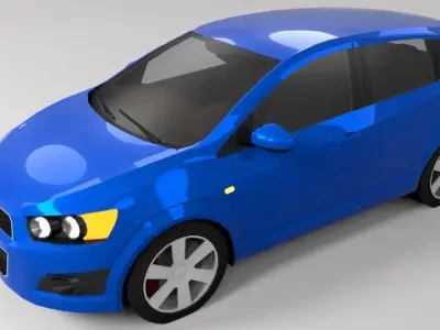 CHEVROLET AVEO  SONIC LOWPOLY Low-poly 3D model