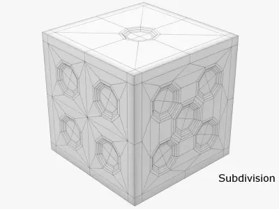 Dice 1 transparent 3D model