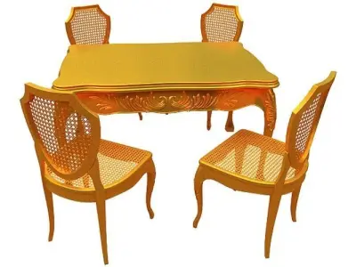 Classical Dining set Low-poly 3D model