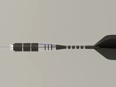 Throwing Dart and Bullseye Low-poly 3D model
