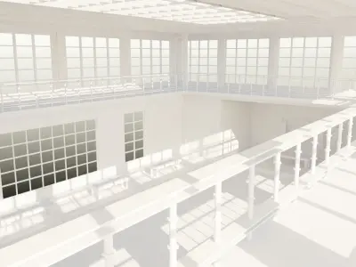 Japanese Dojo Low-poly 3D model