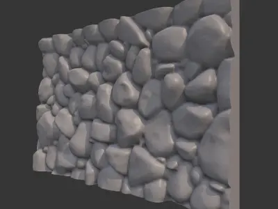 Ancient Ruin Stone Wall Asset 3D model