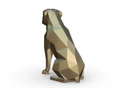 Rottweiler dog low poly 3D print model