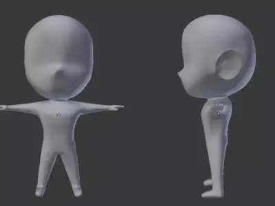 Chibi base character model rigged 3D model