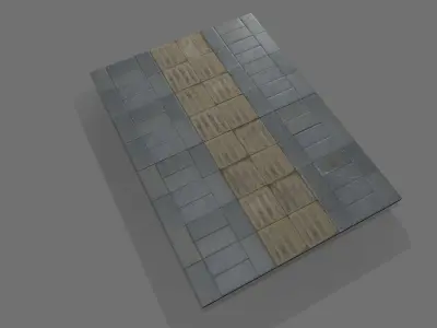 Stone cube panel old Low-poly 3D model