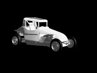 Super modified dirt track racer ready to print 3D print model